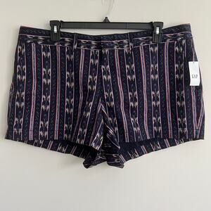 Gap City Short Chino Aztec Stripe Navy Blue 20 NWT